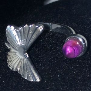 Purple Peace Amethyst Open Butterfly Ring